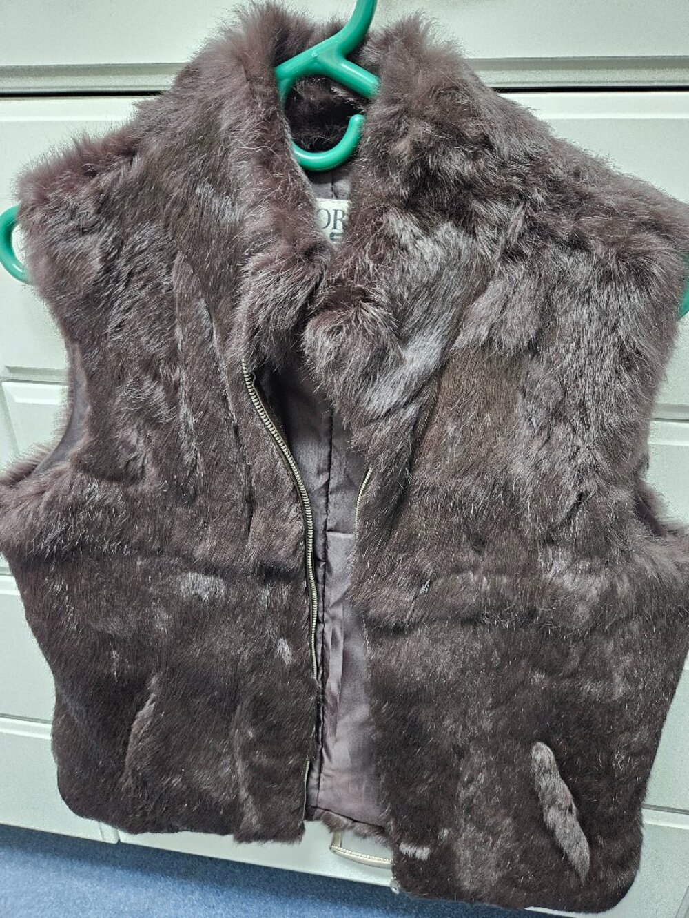 Black Rabbit Fur Vest Size Medium